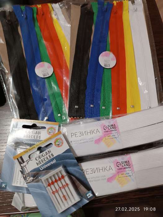 Фотография покупателя товара Набор молний «Спираль», №3, неразъёмные, 20 см, 6 шт., разноцветный - Фото 2