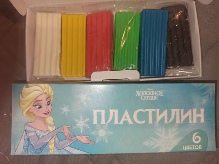 Фотография покупателя товара Пластилин 6 цветов 90 г «Эльза, Холодное сердце» - Фото 3