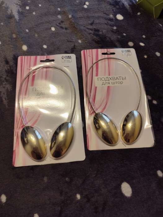 Фотография покупателя товара Подхват для штор, 6×3.5 см, цвет золотой - Фото 2