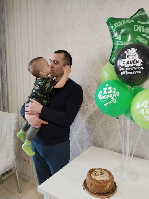 Фотография покупателя товара Воздушные шары латексные 12" «23 Февраля», 50 шт. - Фото 1