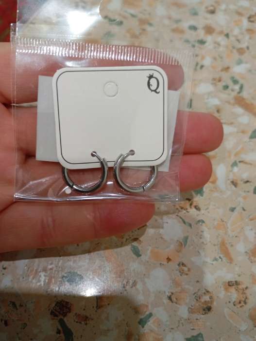 Фотография покупателя товара Серьги кольца QF, сталь, d=1.3 см, цвет серебро - Фото 1