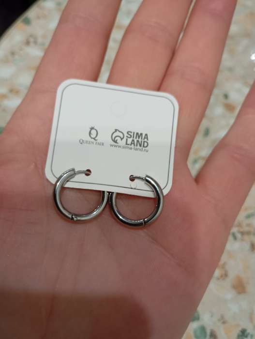 Фотография покупателя товара Серьги кольца QF, сталь, d=1.3 см, цвет серебро - Фото 2