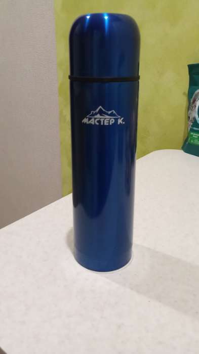 Фотография покупателя товара УЦЕНКА Термос, серия: Гильза, «Мастер К», 500 мл, сохраняет тепло 24 ч, синий - Фото 1