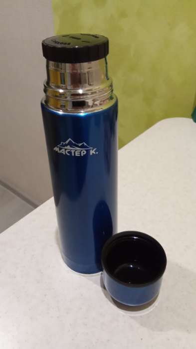 Фотография покупателя товара УЦЕНКА Термос, серия: Гильза, «Мастер К», 500 мл, сохраняет тепло 24 ч, синий - Фото 2