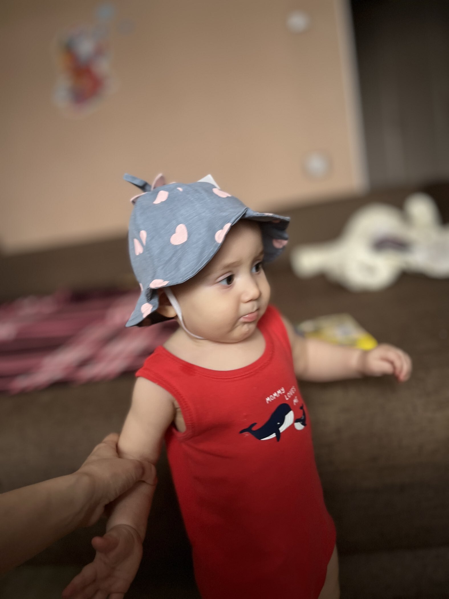 Фотография покупателя товара Панама для девочки с сердечками MINAKU, синяя, размер 48 - Фото 1