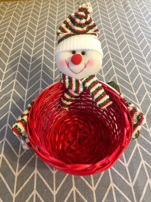 Фотография покупателя товара Конфетница «Снеговичок», полосатая шапочка, вместимость 500 г - Фото 7