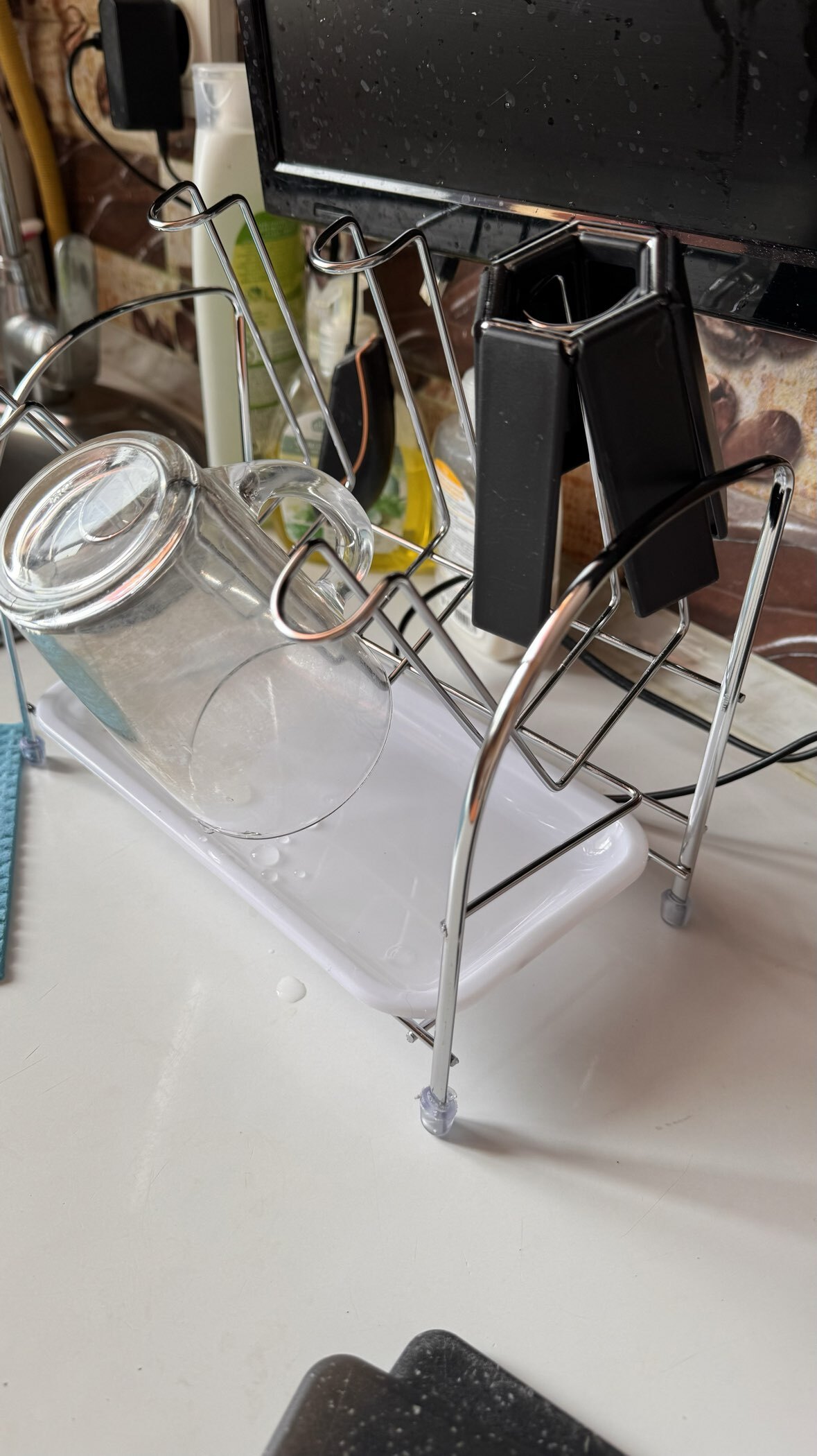 Фотография покупателя товара Сушилка для стаканов, 25×13.5×21 см, серая - Фото 1