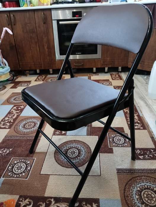 Фотография покупателя товара Стул складной «Клик Мебель. С – 2589», экокожа, цвет белый - Фото 1