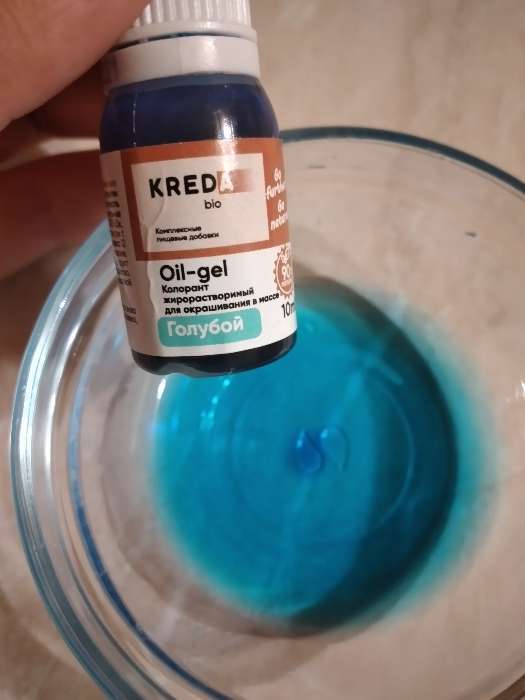 Фотография покупателя товара Краситель пищевой Kreda Bio Oil-gel, жирорастворимый, голубой, 10 мл - Фото 7