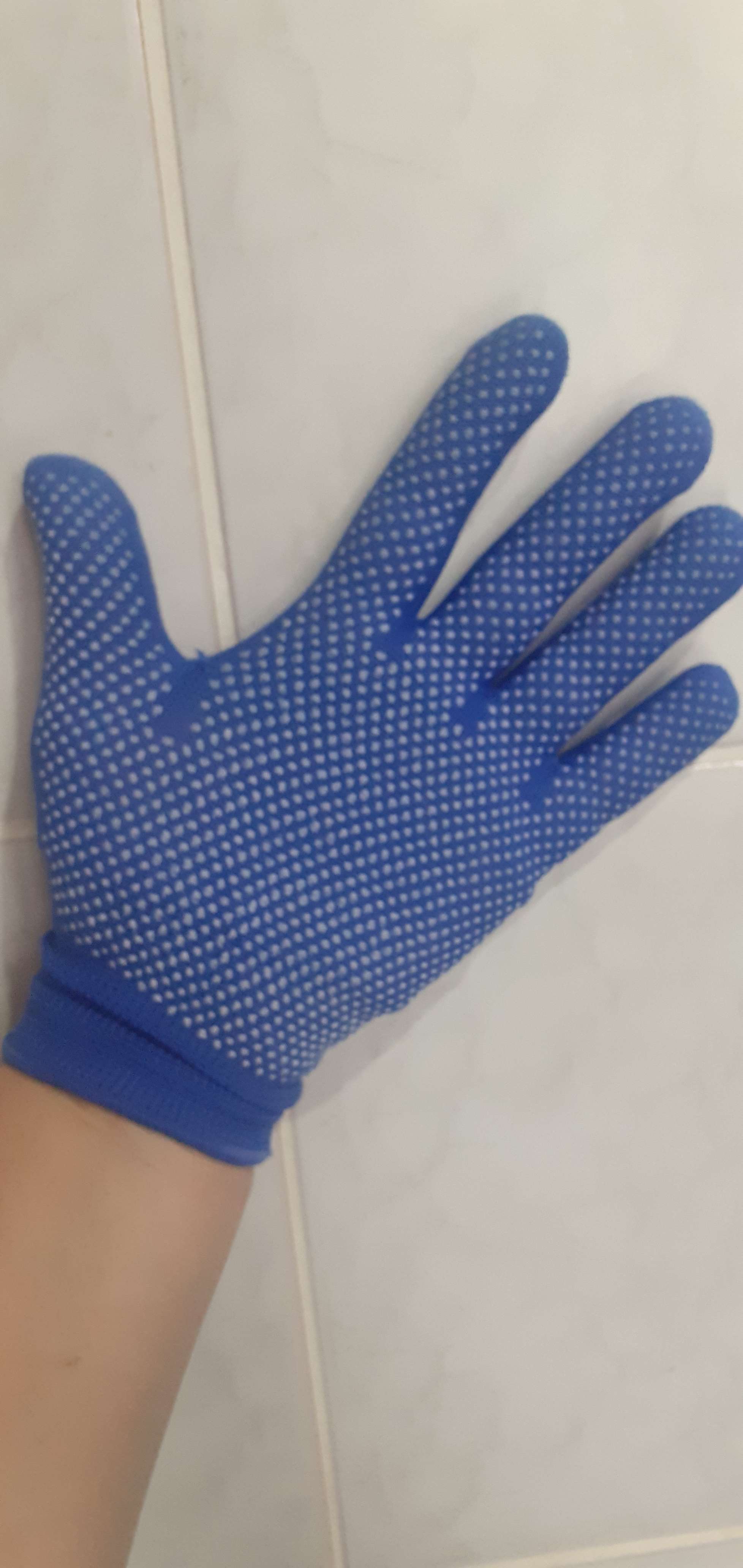 Фотография покупателя товара Перчатки рабочие, х/б, с нейлоновой нитью, с ПВХ точками, размер 8, синие, Greengo - Фото 2