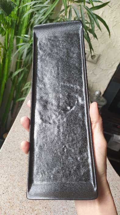 Фотография покупателя товара Блюдо фарфоровое для подачи Magistro "Pietra lunare", 25×12 см, цвет чёрный - Фото 4