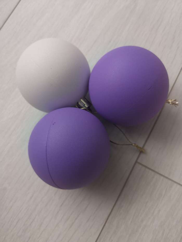 Фотография покупателя товара Набор шаров пластик d-5,5 см, 3 шт "Матовый" фиолетовый