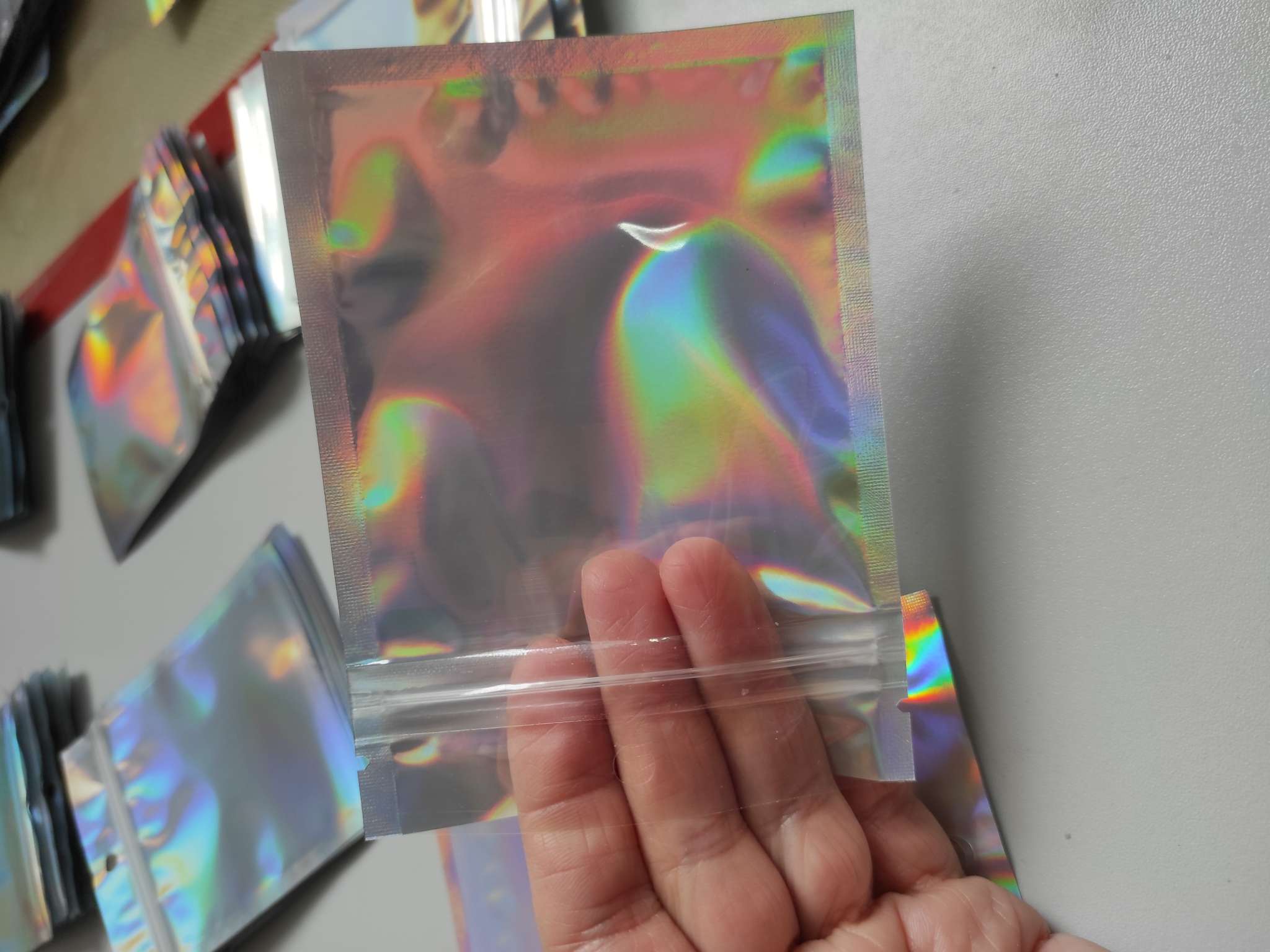 Фотография покупателя товара Пакет Zip-lock ПЭТ, иридисцентный, со сплошным окном, плоский, еврослот 8×12 см - Фото 8