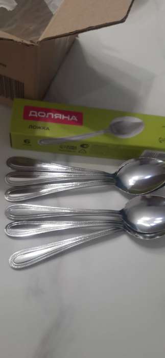 Фотография покупателя товара Ложка столовая из нержавеющей стали Доляна «Моджо», длина 18.9 см, толщина 1.8 мм - Фото 2