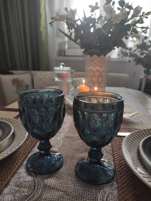 Фотография покупателя товара Набор бокалов из стекла Magistro «Варьете», 320 мл, 2 шт, цвет синий - Фото 10