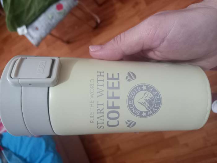 Фотография покупателя товара Термокружка, 380 мл, Start with coffee, сохраняет тепло 8 ч, с ситечком - Фото 2