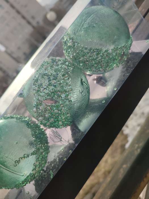 Фотография покупателя товара Ёлочные игрушки «Эйдонс», шары новогодние, набор d=8 см, 3 шт., зелёный - Фото 1