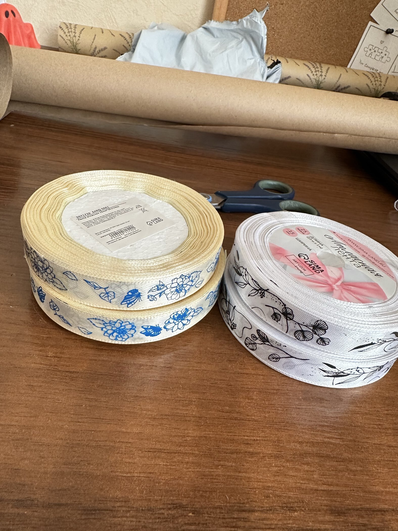 Фотография покупателя товара Лента атласная «Пионы», 15 мм, 23±1 м, сливочная №002 - Фото 1