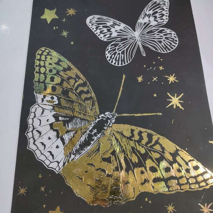 Фотография покупателя товара Гравюра «Бабочки», металлический эффект «серебро», 21 х 30 см - Фото 1