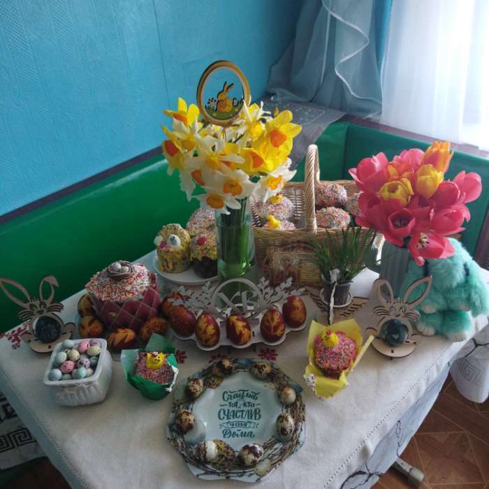 Фотография покупателя товара Подставка для яиц на 8 яиц и кулич «Счастье», d=22 см - Фото 1