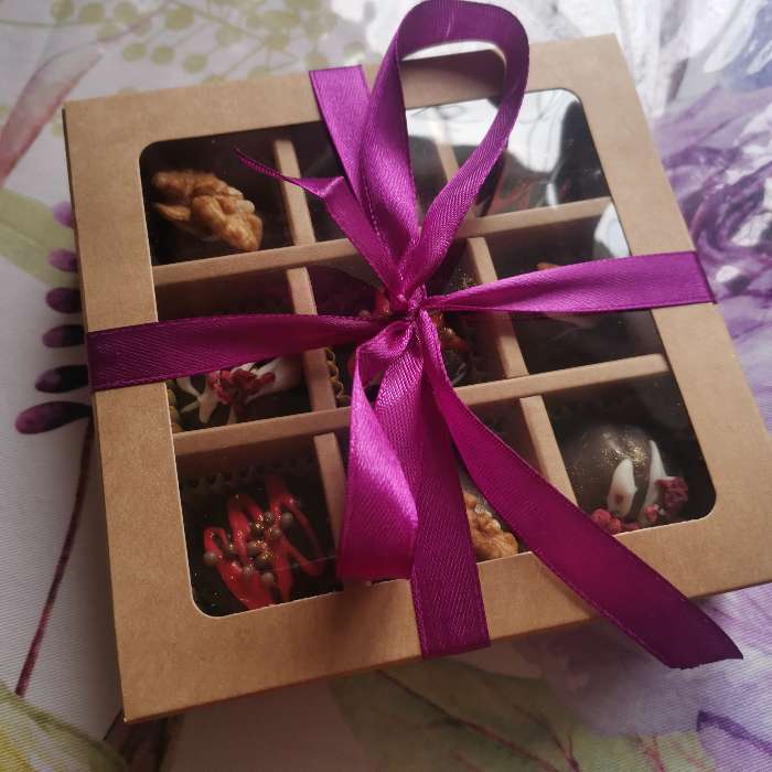 Фотография покупателя товара Коробка под 9 конфет с обечайкой, розовый, 14,5 х 14,5 х 3,5 см - Фото 18