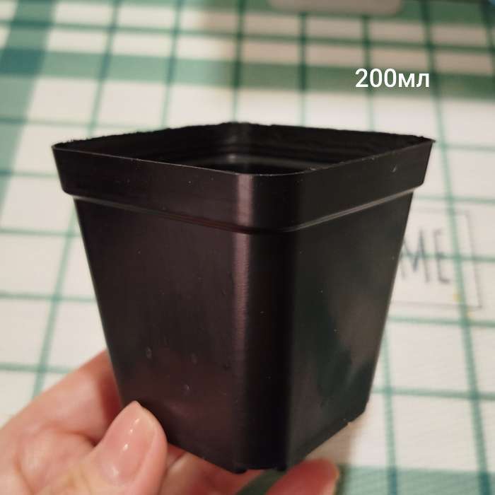 Фотография покупателя товара Горшок для рассады, 200 мл, 6.5×6.5×7 см, пластик, чёрный, Greengo - Фото 2