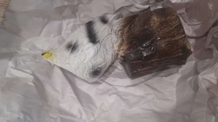 Фотография покупателя товара Садовая фигура "Сова на пне" полярная, 28см - Фото 2