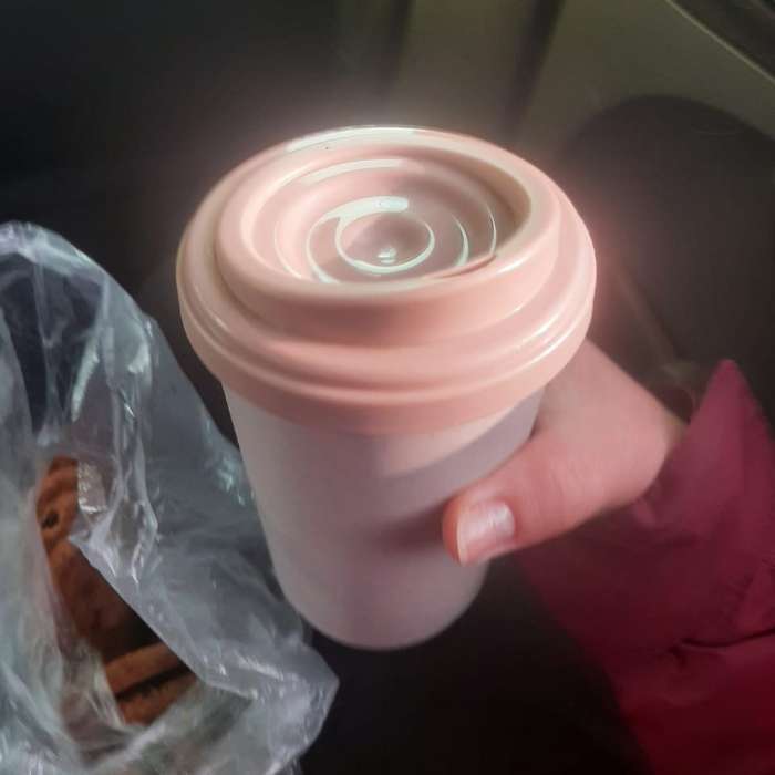 Фотография покупателя товара Термоcтакан пластиковый, 400 мл, цвет МИКС