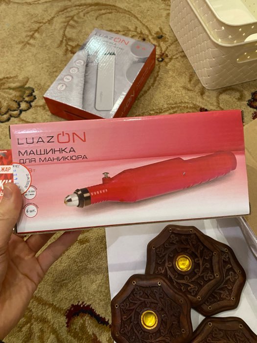 Фотография покупателя товара Аппарат для маникюра Luazon LMH-01, 6 насадок, 5 Вт, 3000-15000 об/мин, розовый