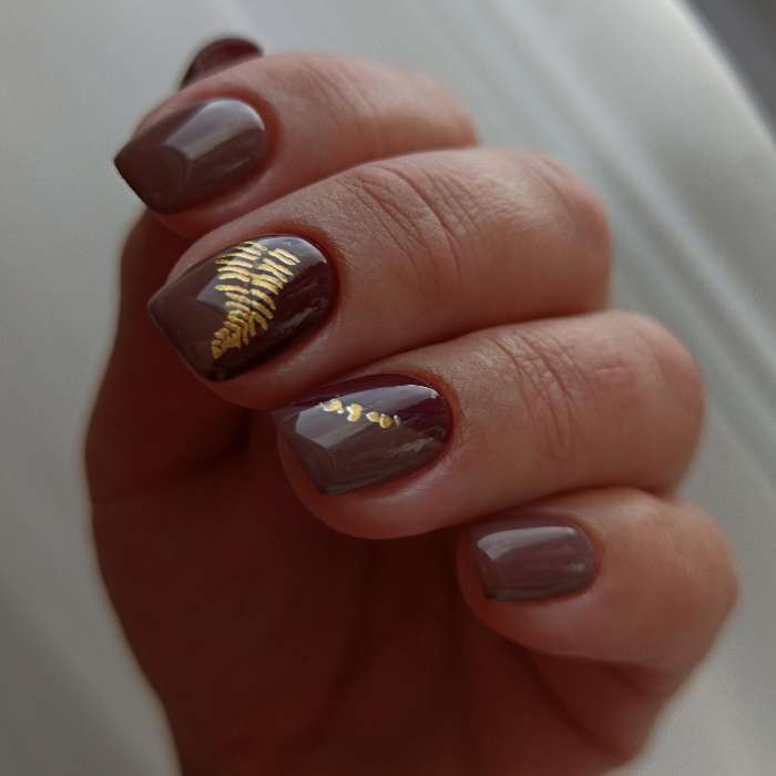 Фотография покупателя товара Наклейки для ногтей «Листопад», металлизированные, цвет золотистый/чёрный - Фото 3