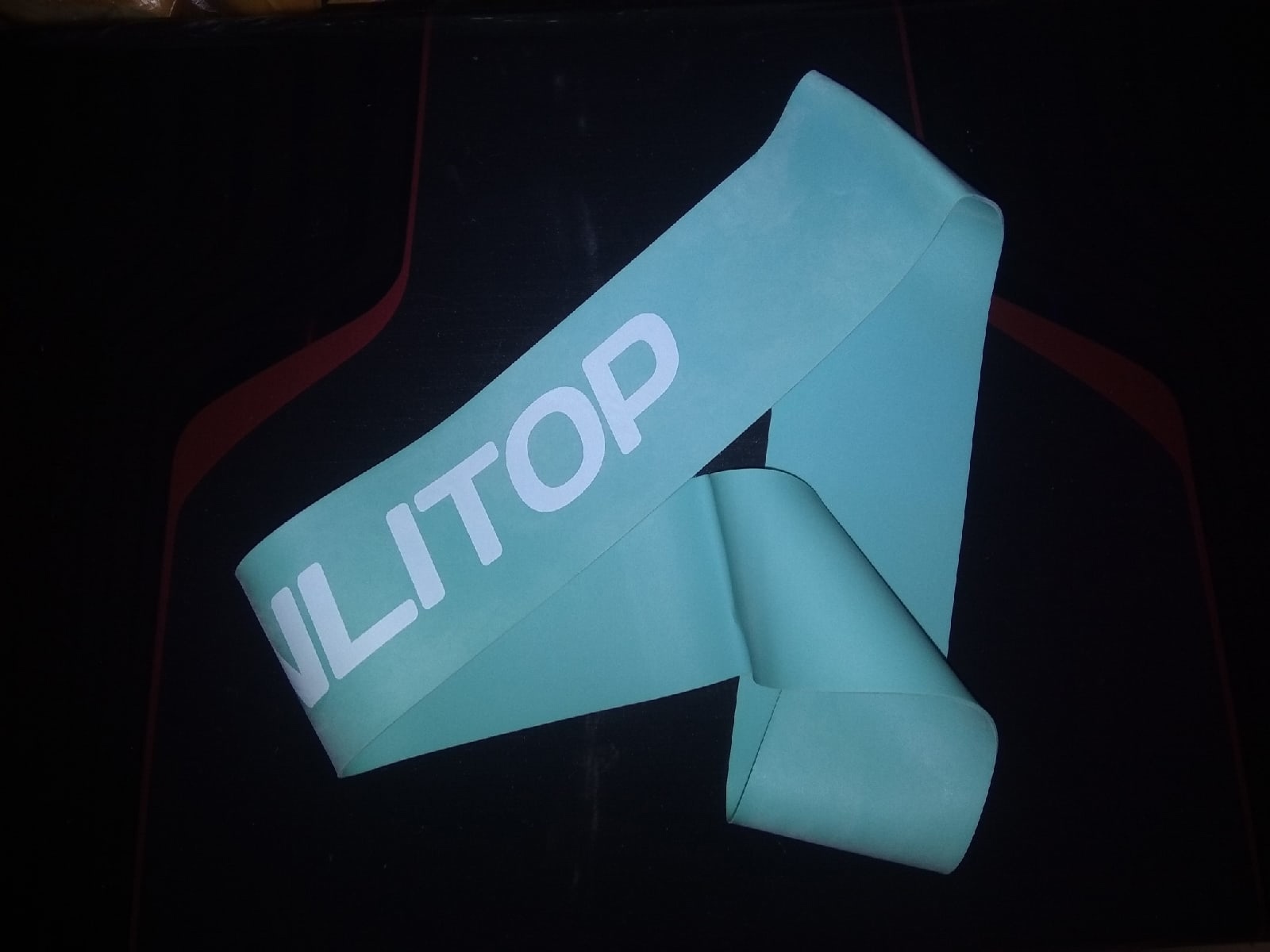 Фотография покупателя товара Фитнес-резинка ONLITOP, 30х5х0,09 см, нагрузка 8 кг, цвет бирюзово-голубой - Фото 1