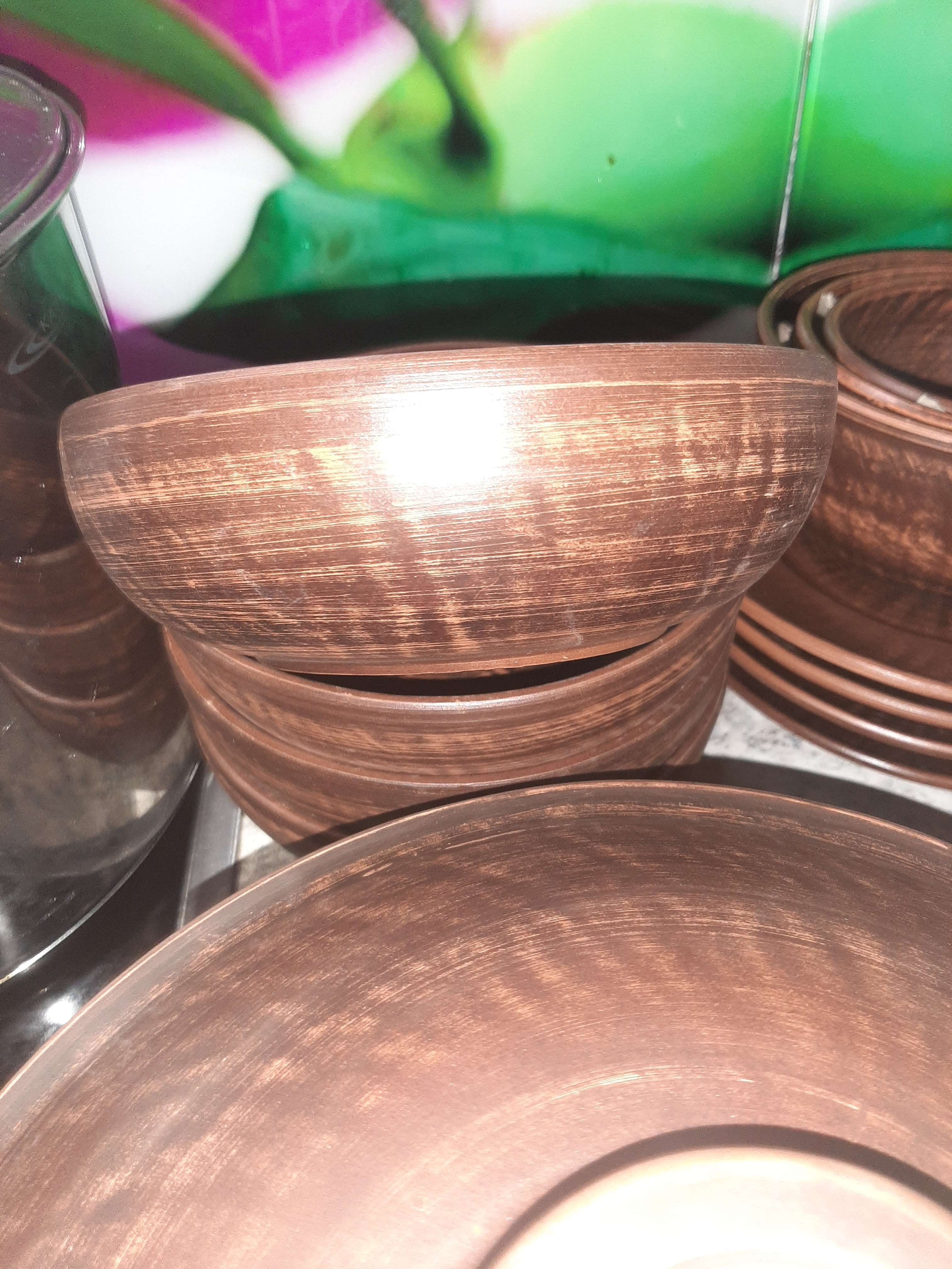 Фотография покупателя товара Набор посуды из красной глины "Эко", 9 предметов: сковорода 3,5 л, глубокие тарелки 0.8 л, плоские тарелки 20 см - Фото 11