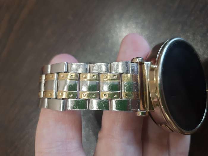 Фотография покупателя товара Ремешок для часов «Соломон», 18 мм, металл, длина 18 см, цвет золото-хром - Фото 1