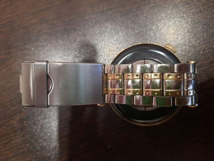 Фотография покупателя товара Ремешок для часов «Соломон», 18 мм, металл, длина 18 см, цвет золото-хром - Фото 3