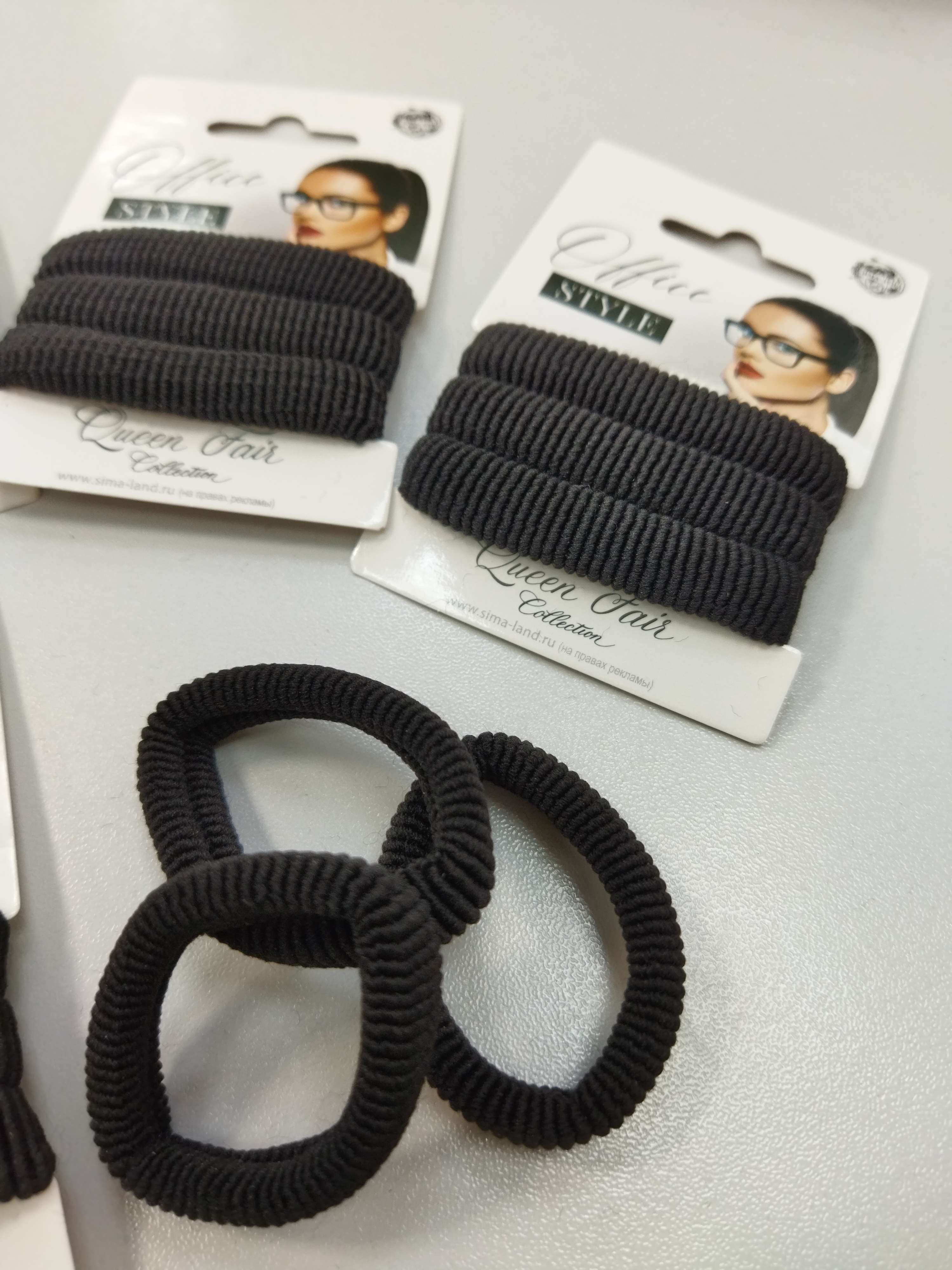 Фотография покупателя товара Резинка для волос "Стиль классик" (набор 3 шт) 5,5 см, чёрный - Фото 1