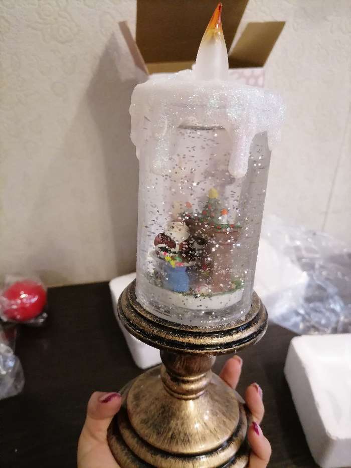 Фотография покупателя товара Светодиодная фигура «Свеча с Дедом Морозом» 11 × 26 × 11 см, пластик, батарейки ААх3 (не в комплекте), свечение тёплое белое - Фото 6