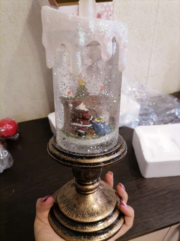 Фотография покупателя товара Светодиодная фигура «Свеча с Дедом Морозом» 11 × 26 × 11 см, пластик, батарейки ААх3 (не в комплекте), свечение тёплое белое - Фото 4