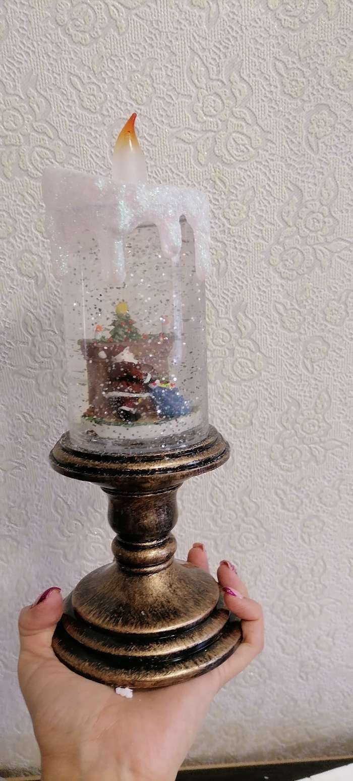 Фотография покупателя товара Светодиодная фигура «Свеча с Дедом Морозом» 11 × 26 × 11 см, пластик, батарейки ААх3 (не в комплекте), свечение тёплое белое - Фото 3