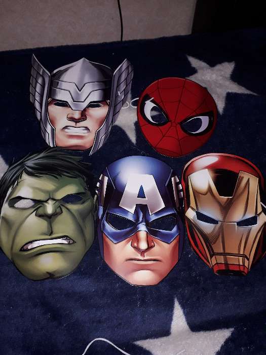 Фотография покупателя товара Набор карнавальных масок "Супергерои", 5 штук, Мстители - Фото 1