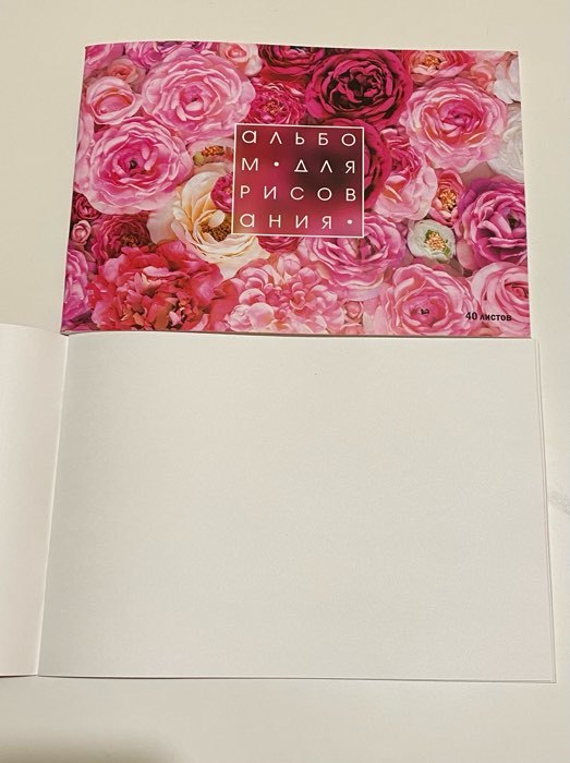 Фотография покупателя товара Альбом для рисования А4, 40 листов на скрепке "Розы", обложка мелованный картон, блок 100 г/м² - Фото 3