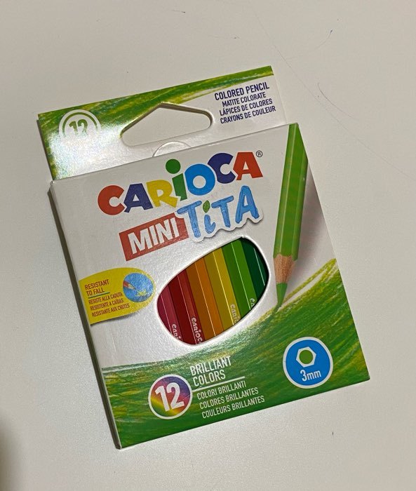 Фотография покупателя товара Карандаши 12 цветов Carioca Tita mini, грифель 3.0 мм, шестигранные, пластиковые, картон, европодвес - Фото 1