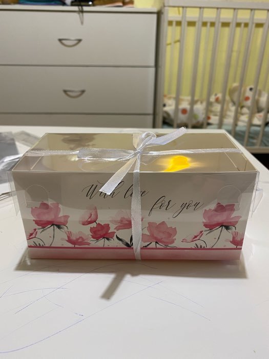 Фотография покупателя товара Коробка для капкейков, кондитерская упаковка, 2 ячейки «With love for you», 16 х 8 х 7.5 см