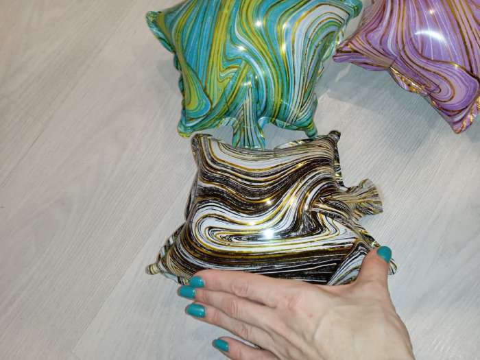 Фотография покупателя товара Шар воздушный фольгированный 12" «Звезда мрамор», синий - Фото 4