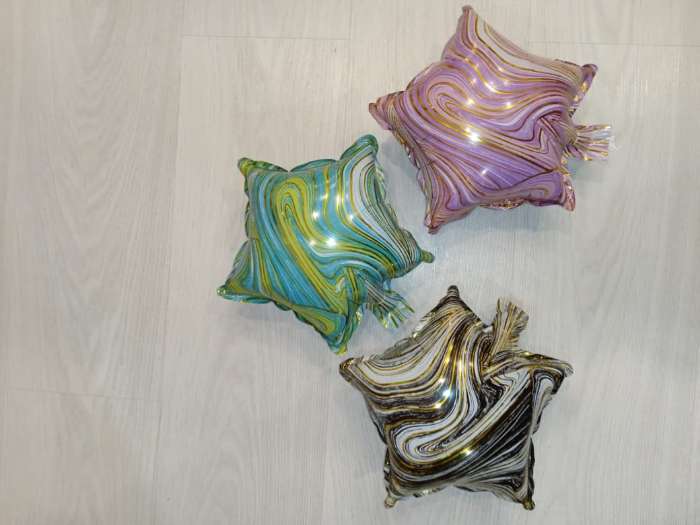 Фотография покупателя товара Шар воздушный фольгированный 12" «Звезда мрамор», синий - Фото 1