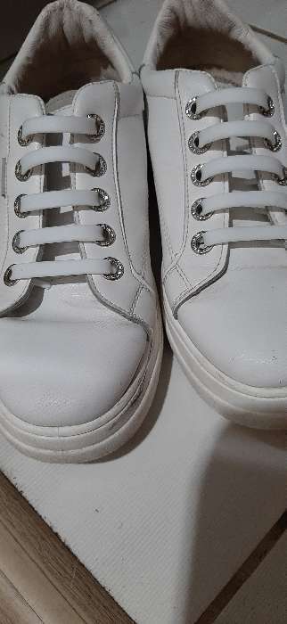 Фотография покупателя товара Набор шнурков для обуви, 6 шт, силиконовые, плоские, 13 мм, 9 см, цвет жёлтый неоновый - Фото 4