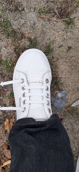 Фотография покупателя товара Набор шнурков для обуви, 6 шт, силиконовые, плоские, 13 мм, 9 см, цвет белый - Фото 18