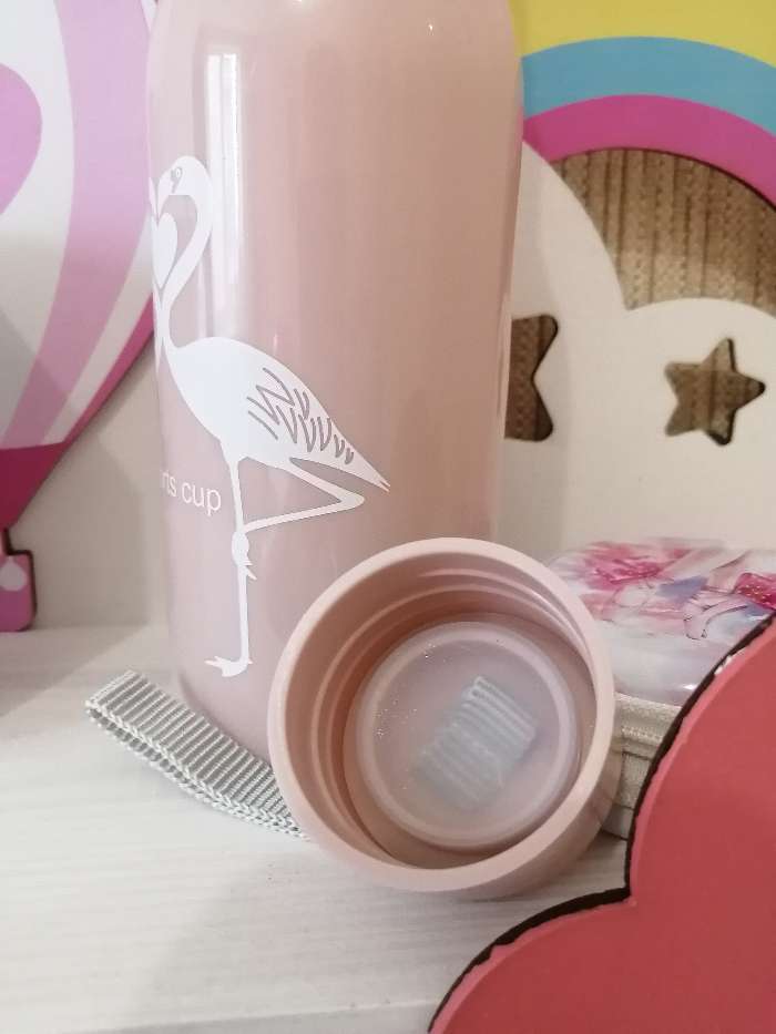 Фотография покупателя товара Бутылка для воды пластиковая «Фламинго», 450 мл, цвет МИКС - Фото 5