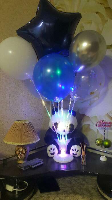 Фотография покупателя товара Стойка для воздушных шаров на подставке, световая, цвета МИКС - Фото 3