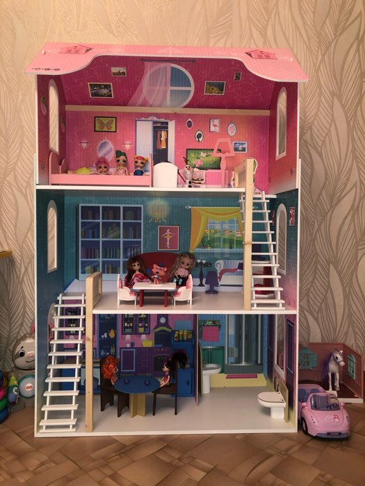 Фотография покупателя товара Кукольный домик «Вдохновение», (16 предметов мебели, 2 лестницы) - Фото 1