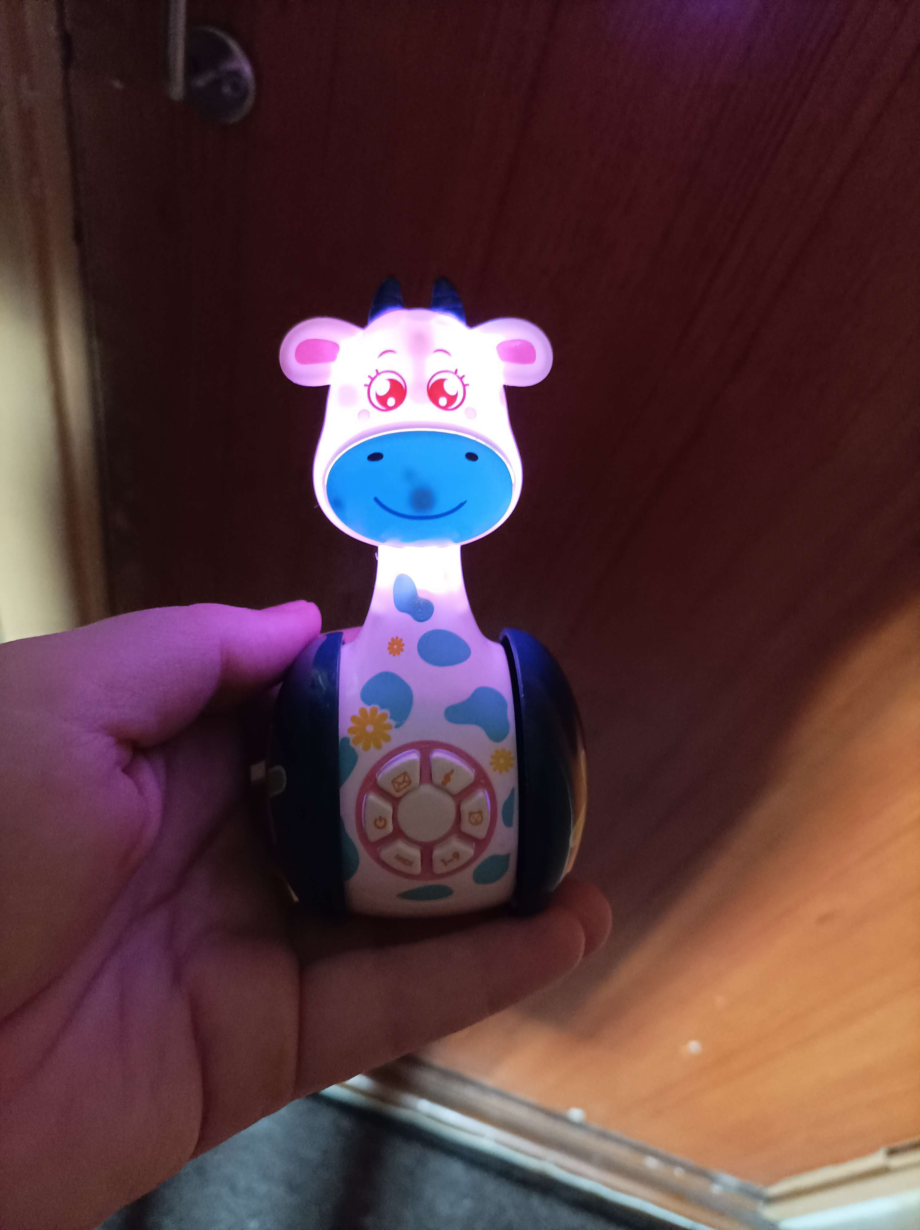 Фотография покупателя товара Развивающая игрушка «Музыкальная неваляшка: Жирафик Роро», звук, свет - Фото 19